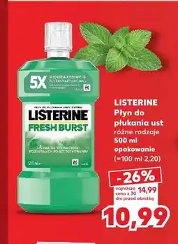 Kaufland Płyn do płukania ust Fresh Burst Listerine oferta