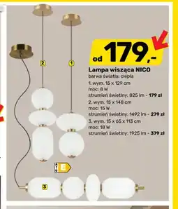 Bricomarche Lampa wisząca Nico 15x129 cm 8W 825lm oferta