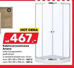 Bricomarche Kabina prysznicowa Ariana szkło transparentne profil chrom z brodzikiem 80x80x198 cm oferta