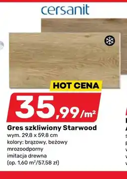 Bricomarche Gres szkliwiony Cersanit Starwood brązowy mrozoodporny oferta