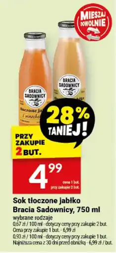 Twój Market Sok tłoczone jabłko Bracia Sadownicy oferta