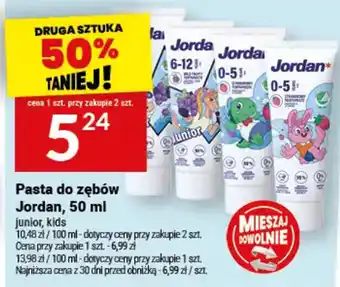 Pasta do zębów Jordan, junior, kids