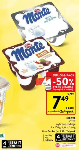 Intermarche Monte ZOTT wybrane rodzaje oferta