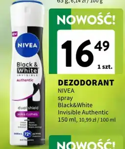 Intermarche Dezodorant Nivea Black & White Invisible Authentic oferta