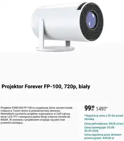 Biedronka Projektor Forever FP-100, 720p, biały oferta