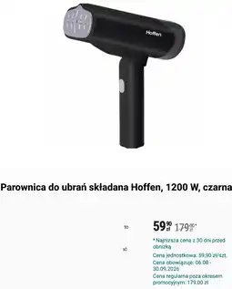 Biedronka Parownica do ubrań składana Hoffen, 1200 W, czarna oferta