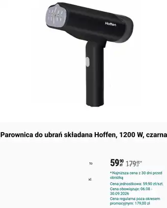 Parownica do ubrań składana Hoffen, 1200 W, czarna