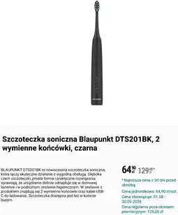 Biedronka Szczoteczka soniczna Blaupunkt DTS201BK, 2 wymienne końcówki, czarna oferta