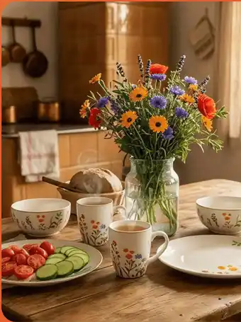 Zestaw obiadowy w kwiaty Biedronka Home
