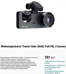 Biedronka Wideorejestrator Tracer Halo 360D, Full HD, 2 kamery oferta