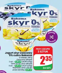 Dino Jogurt skyr owocowy 0% cukru Bakoma oferta