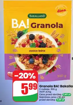 Dino Granola BA! Bakalland owoce leśne oferta