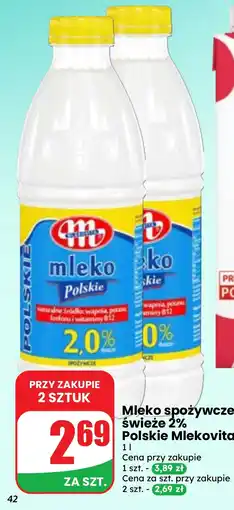 Dino Mleko spożywcze świeże 2% Polskie Mlekovita oferta