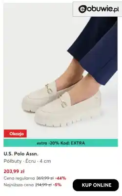 eobuwie Półbuty écru 4 cm U.S. Polo Assn oferta