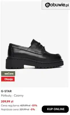 eobuwie Półbuty czarne G-Star oferta