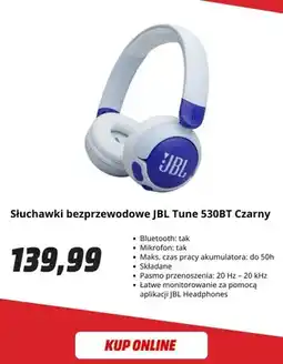 Media Markt Słuchawki bezprzewodowe Jbl Tune 530BT czarny oferta