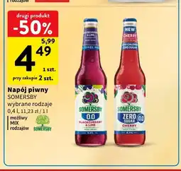 Intermarche Piwo bezalkoholowe Napój piwny bezalkoholowy Somersby Blackcurrant & Lime oferta