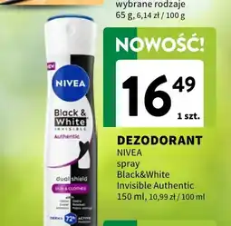 Intermarche Dezodorant Nivea spray Black & White Invisible Authentic oferta