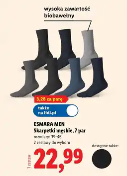 Lidl Skarpetki męskie Esmara oferta