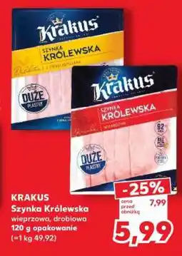 Kaufland KRAKUS Szynka Królewska wieprzowa, drobiowa 120 g opakowanie oferta
