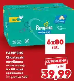 Kaufland PAMPERS Chusteczki nawilżane różne rodzaje 6 x 80 sztuk opakowanie oferta