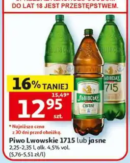 Auchan Piwo Lwowskie 1715 lub jasne oferta