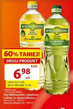 Auchan Olej Wielkopolski, rzepakowy z oliwą lub słonecznikowy, 1 l oferta