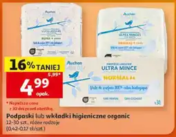 Auchan Auchan Podpaski lub wkładki higieniczne organic oferta