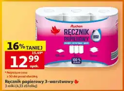 Auchan Ręcznik papierowy 3-warstwowy oferta