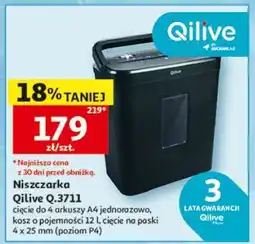 Auchan Niszczarka QILIVE Q.3711 oferta