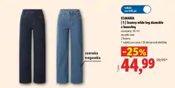 Lidl ESMARA Jeansy wide leg damskie z bawełną oferta