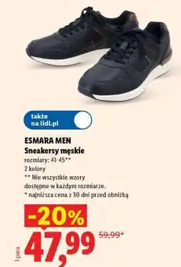 Lidl Esmara men Sneakersy męskie oferta