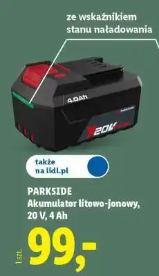 Lidl PARKSIDE Akumulator litowo-jonowy 20 V, 4 Ah oferta