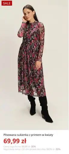 Greenpoint Plisowana sukienka z printem w kwiaty oferta