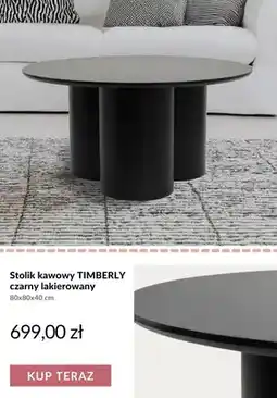 Homla Stolik kawowy Timberly czarny lakierowany 80x80x40 cm oferta