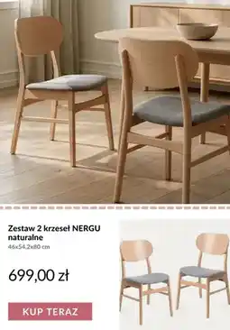 Homla Zestaw 2 krzeseł Nergu naturalne oferta