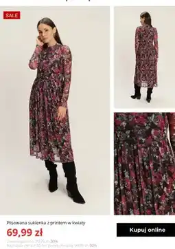 Greenpoint Plisowana sukienka z printem w kwiaty Greenpoint oferta