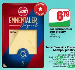 Dino Ser emmentaler w plastrach Zott oferta