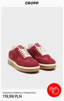 Cropp Czerwone sneakersy z imitacji skóry Cropp oferta