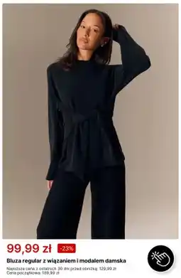 4F Bluza regular z wiązaniem i modalem damska oferta