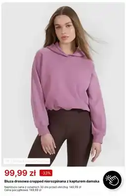 4F Bluza dresowa cropped nierozpinana z kapturem damska 4F oferta