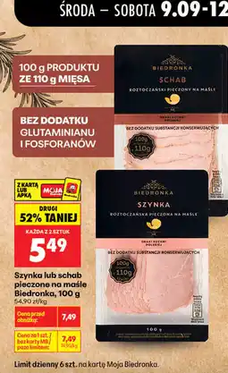 Biedronka Szynka lub schab pieczone na maśle Biedronka oferta