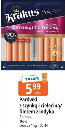 E.Leclerc Krakus Parówki z szynką i cielęciną/filetem z indyka oferta