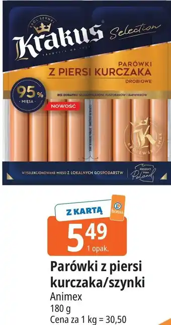 Krakus Parówki z piersi kurczaka/szynki
