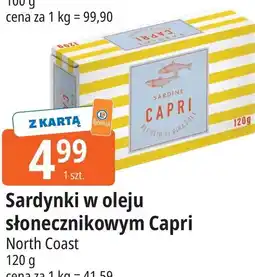 E.Leclerc Sardynki w oleju słonecznikowym Capri North Coast oferta