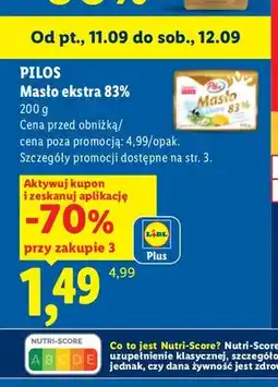 Lidl Masło ekstra Pilos 83% oferta