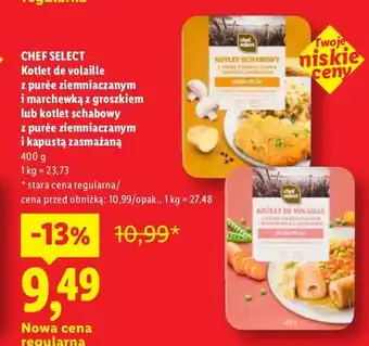 Lidl Kotlet de volaille z purée ziemniaczanym i marchewką z groszkiem Chef Select oferta