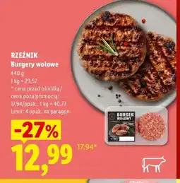 Lidl Burgery wołowe Rzeźnik oferta