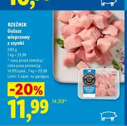 Lidl Gulasz wieprzowy z szynki Rzeźnik oferta
