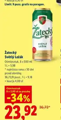 Lidl Piwo Žatecký Světlý Ležák 8-pak oferta
